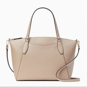 Kate Spade satchel pebbled leather warm beige monica